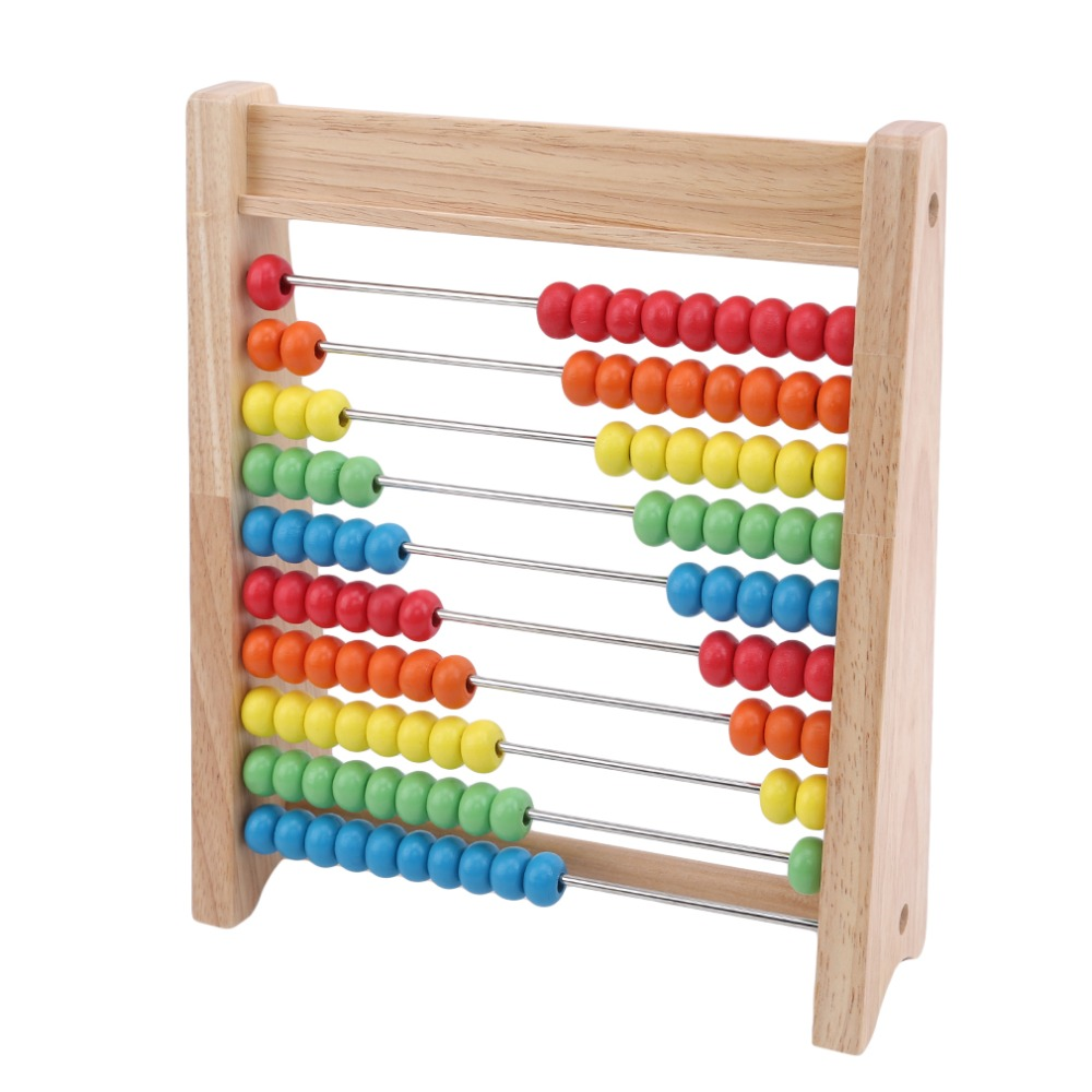 Ábaco de madera con tarjetas de cálculo