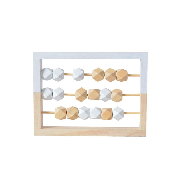 Piccolo abaco in legno - design scandinavo - bianco