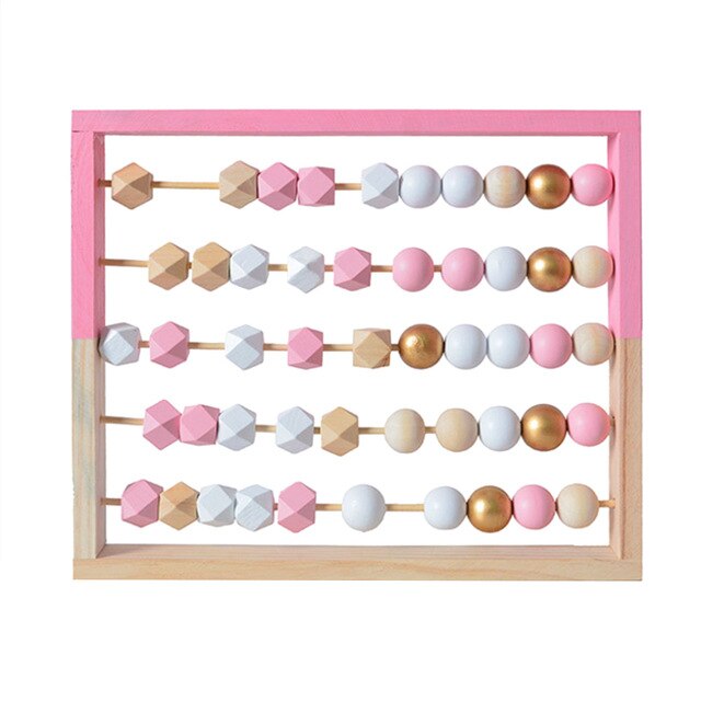Grande abaco in legno - design scandinavo - rosa