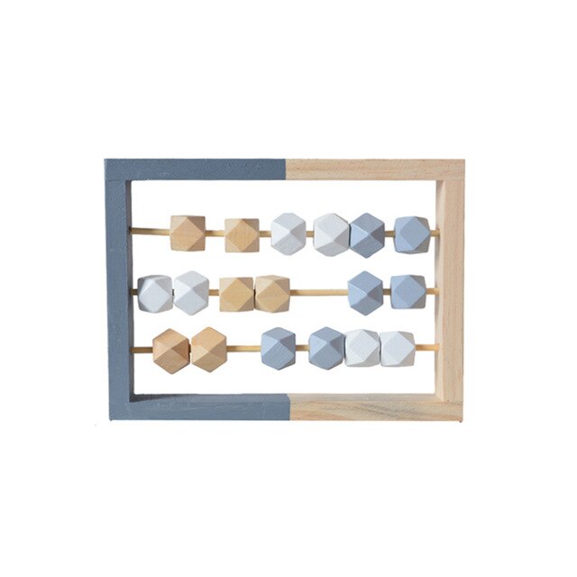 Piccolo abaco in legno - design scandinavo - grigio