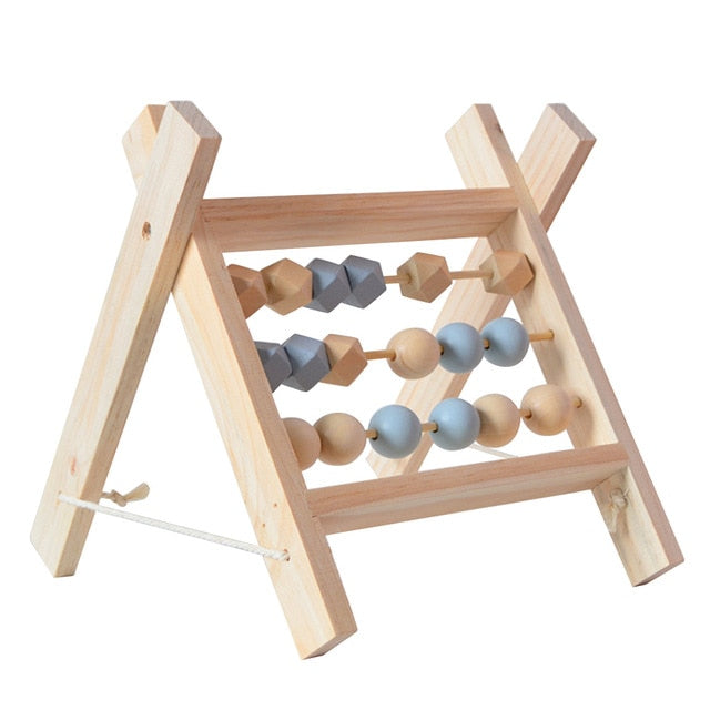 Holz-Stehpult-Abakus für Kleinkinder – skandinavisches Design – Naturholz
