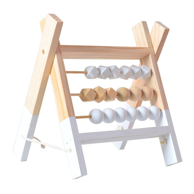 Houten peuter telraam - Scandinavisch design - wit
