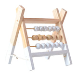 Wooden Trestle Abacus for Early Childhood - Scandinavian Design - White