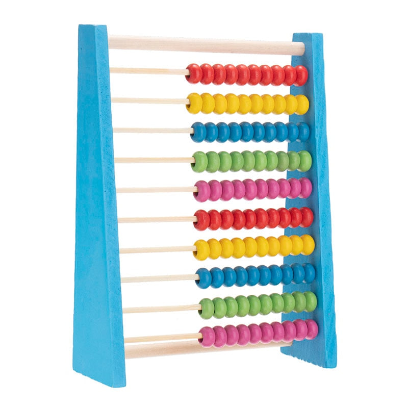 Holzabakus (kleine Größe) - 10 Reihen (blau)