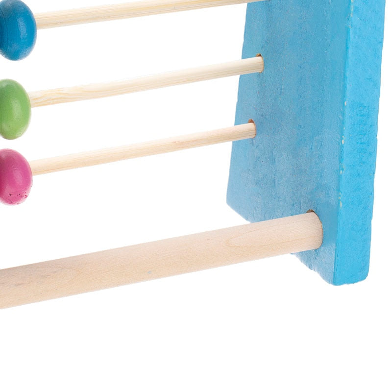 Holzabakus (kleine Größe) - 10 Reihen (blau)