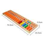 Soroban gigante para aula 17 filas - cuentas naranjas + multicolores